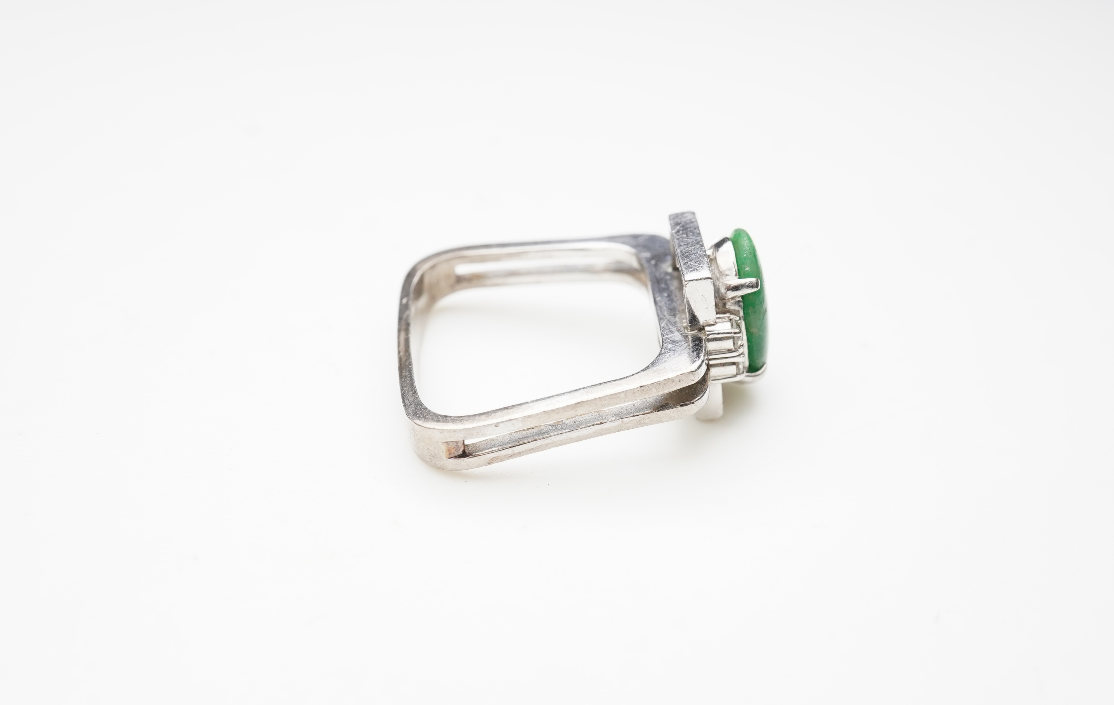 A jadeite bracelet and ring